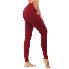 Leggings - Cropped Low-rise Solid Burgundy