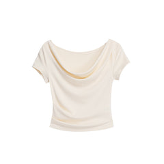 Off-shoulder Slim T-shirt Women Short Sleeve